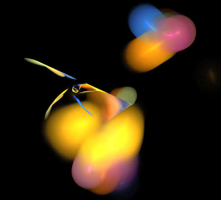 image of one Digital Fractal on Black Color