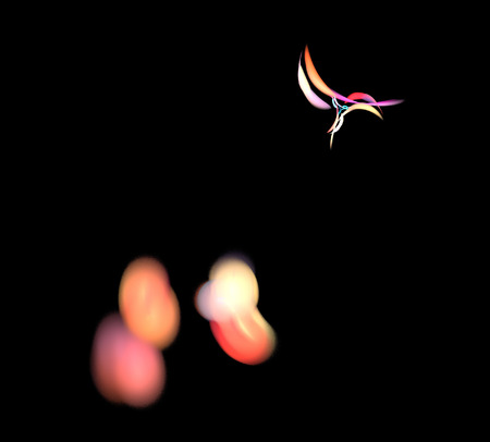 image of one Digital Fractal on Black Colorの写真素材