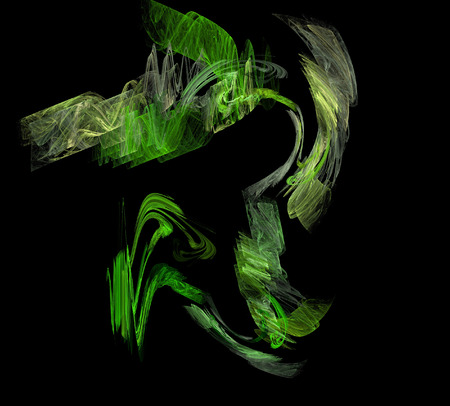 image of one Digital Fractal on Black Colorの写真素材