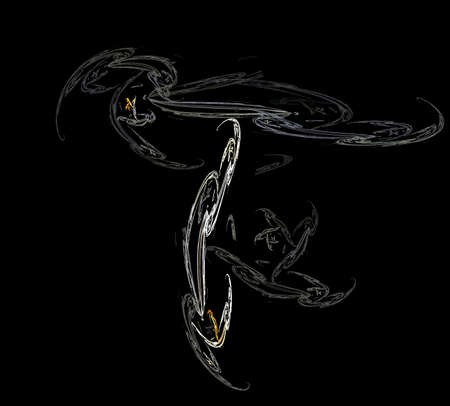 image of one Digital Fractal on Black Colorの写真素材