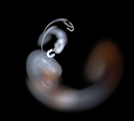 image of one Digital Fractal on Black Colorの写真素材