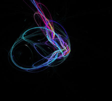 image of one Digital Fractal on Black Color