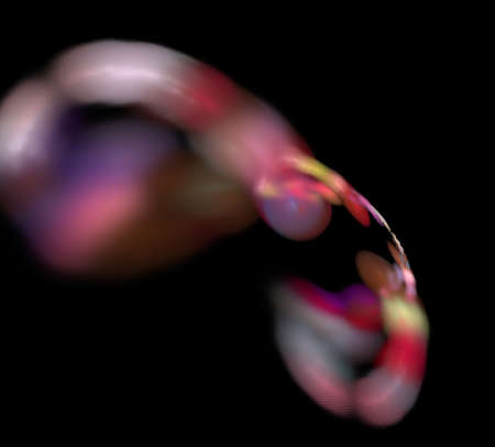 image of one Digital Fractal on Black Colorの写真素材