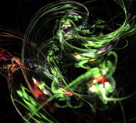 image of one Digital Fractal on Black Color