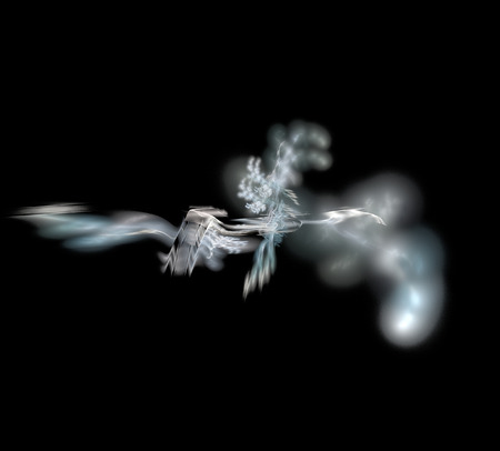 image of one Digital Fractal on Black Colorの写真素材