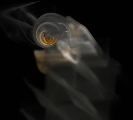 image of one Digital Fractal on Black Colorの写真素材