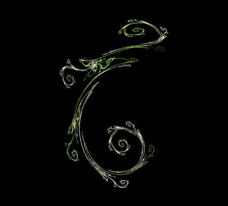 image of one Digital Fractal on Black Colorの写真素材