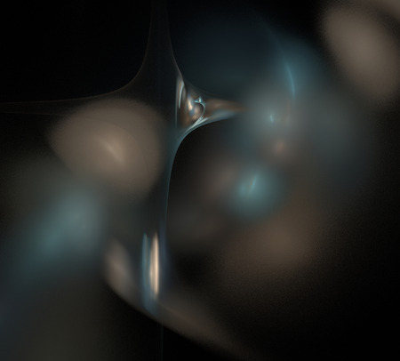 image of one Digital Fractal on Black Colorの写真素材