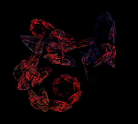 image of one Digital Fractal on Black Colorの写真素材
