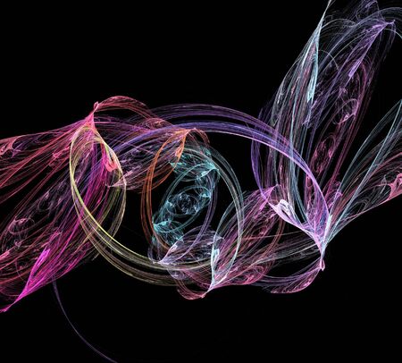 image of one Digital Fractal on Black Color