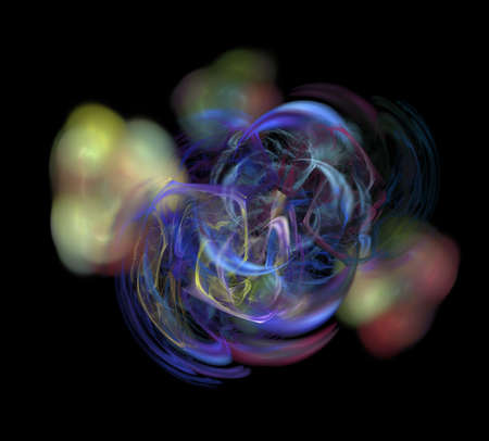 image of one Digital Fractal on Black Color