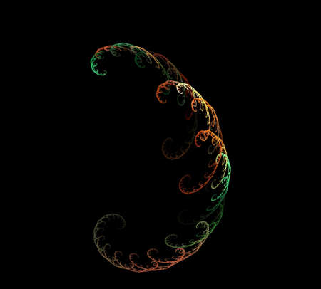 image of one Digital Fractal on Black Color