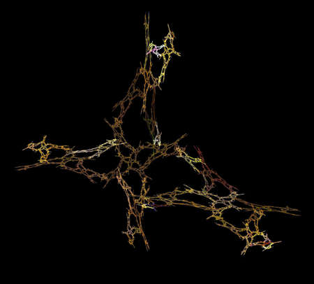 image of one Digital Fractal on Black Colorの写真素材