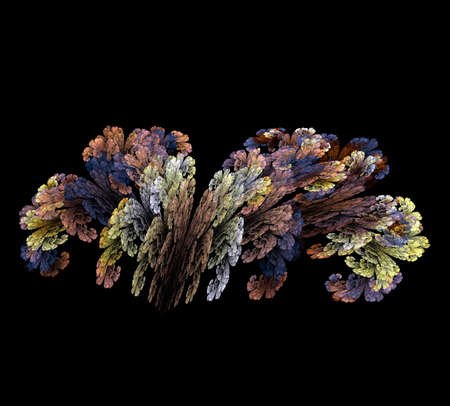 image of one Digital Fractal on Black Colorの写真素材