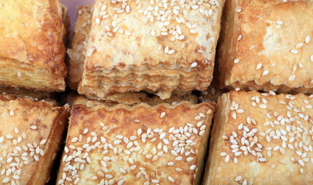 many Bun with sesameの写真素材