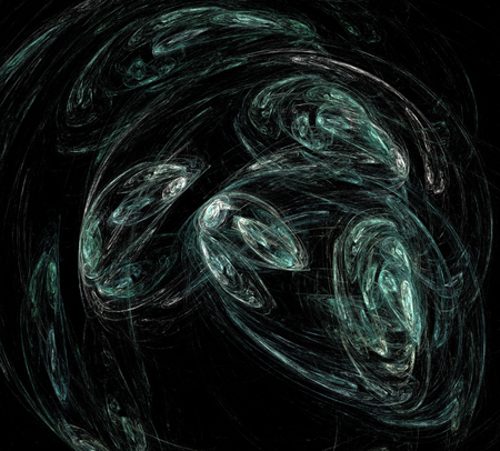 image of one Digital Fractal on Black Colorの写真素材