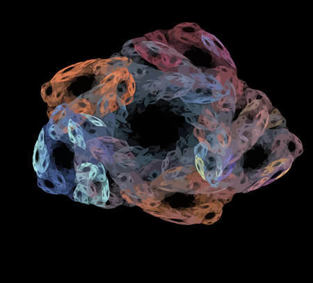 image of one Digital Fractal on Black Color