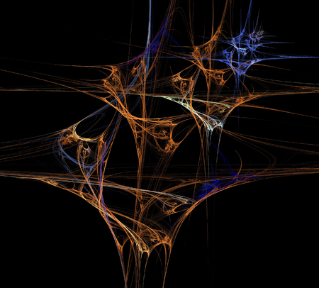 image of one Digital Fractal on Black Colorの写真素材