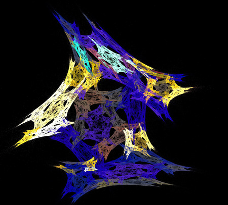 image of one Digital Fractal on Black Colorの写真素材