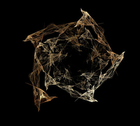 image of one Digital Fractal on Black Colorの写真素材