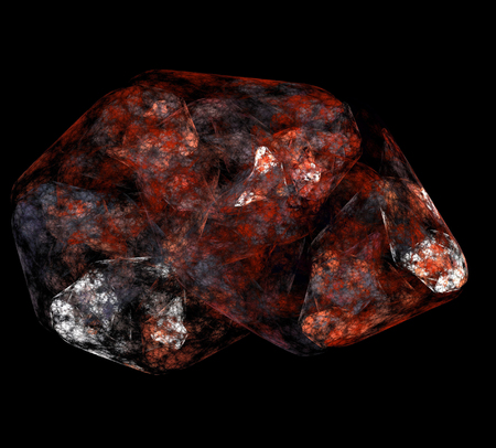 image of one Digital Fractal on Black Colorの写真素材