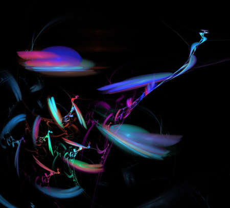image of one Digital Fractal on Black Color
