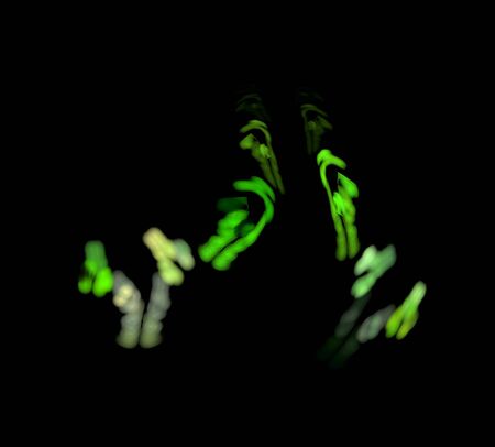 image of one Digital Fractal on Black Colorの写真素材