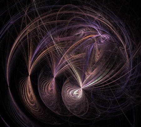 image of one Digital Fractal on Black Colorの写真素材