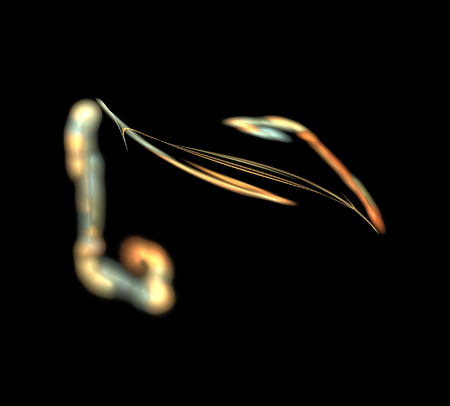 image of one Digital Fractal on Black Colorの写真素材