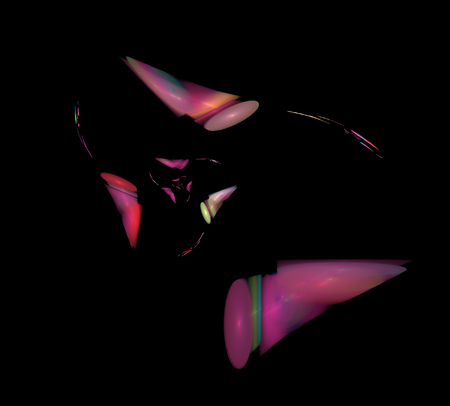 image of one Digital Fractal on Black Colorの写真素材