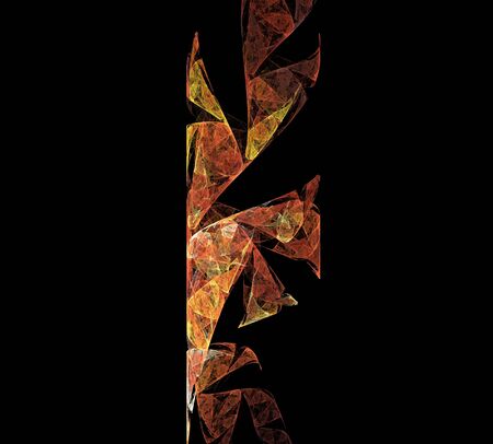 image of one Digital Fractal on Black Colorの写真素材