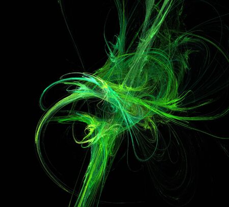 image of one Digital Fractal on Black Colorの写真素材