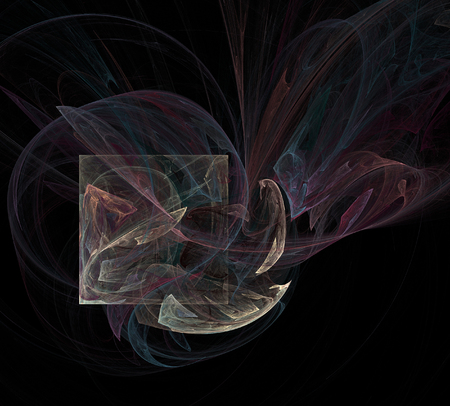 image of one Digital Fractal on Black Colorの写真素材