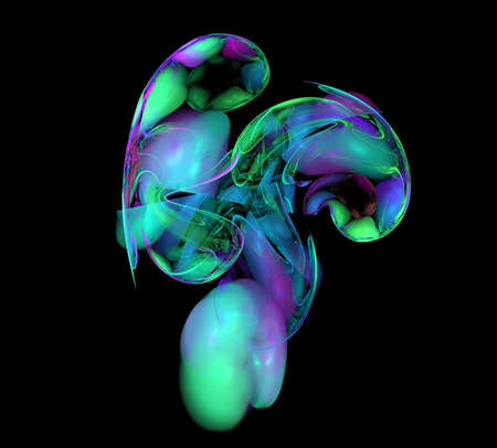 image of one Digital Fractal on Black Color
