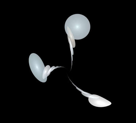 image of one Digital Fractal on Black Colorの写真素材