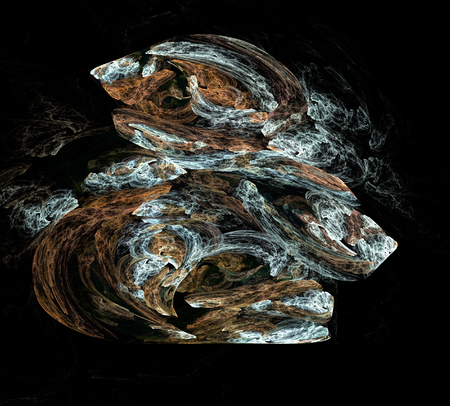 image of one Digital Fractal on Black Colorの写真素材