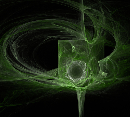 image of one Digital Fractal on Black Colorの写真素材