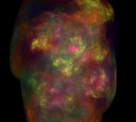 image of one Digital Fractal on Black Colorの写真素材