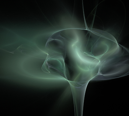 image of one Digital Fractal on Black Colorの写真素材