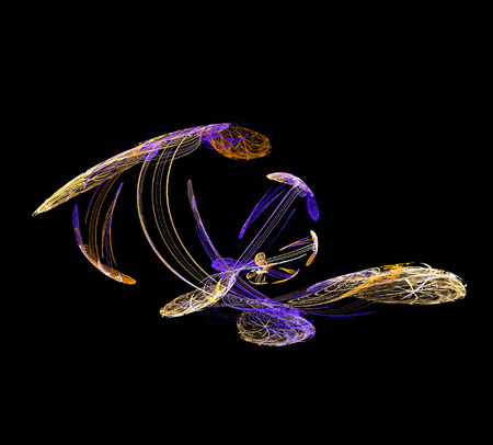 image of one Digital Fractal on Black Color