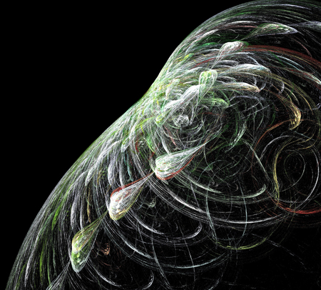 image of one Digital Fractal on Black Colorの写真素材