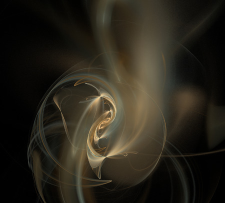 image of one Digital Fractal on Black Colorの写真素材