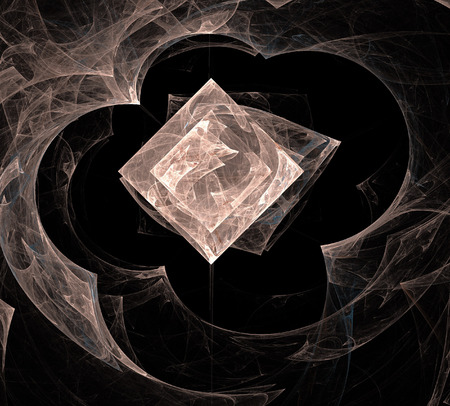 image of one Digital Fractal on Black Colorの写真素材