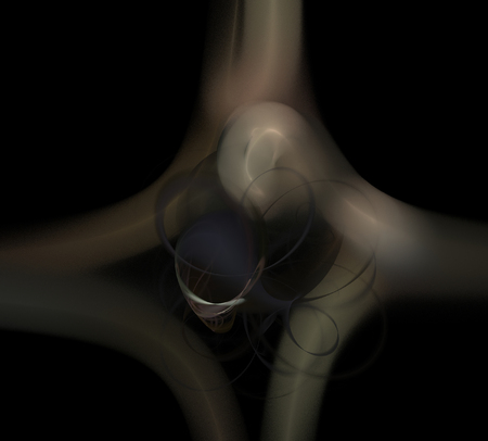 image of one Digital Fractal on Black Colorの写真素材