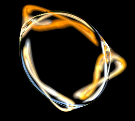 image of one Digital Fractal on Black Colorの写真素材