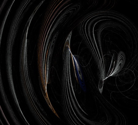 image of one Digital Fractal on Black Colorの写真素材
