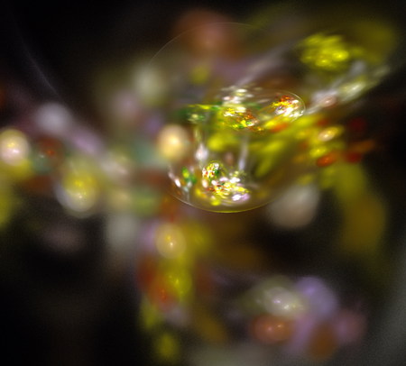 image of one Digital Fractal on Black Colorの写真素材