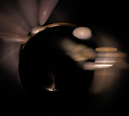 image of one Digital Fractal on Black Colorの写真素材