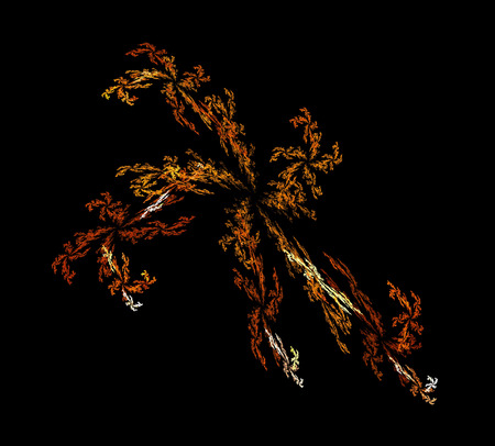 image of one Digital Fractal on Black Colorの写真素材