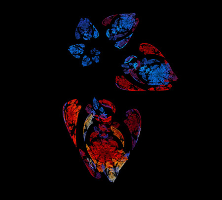 image of one Digital Fractal on Black Colorの写真素材